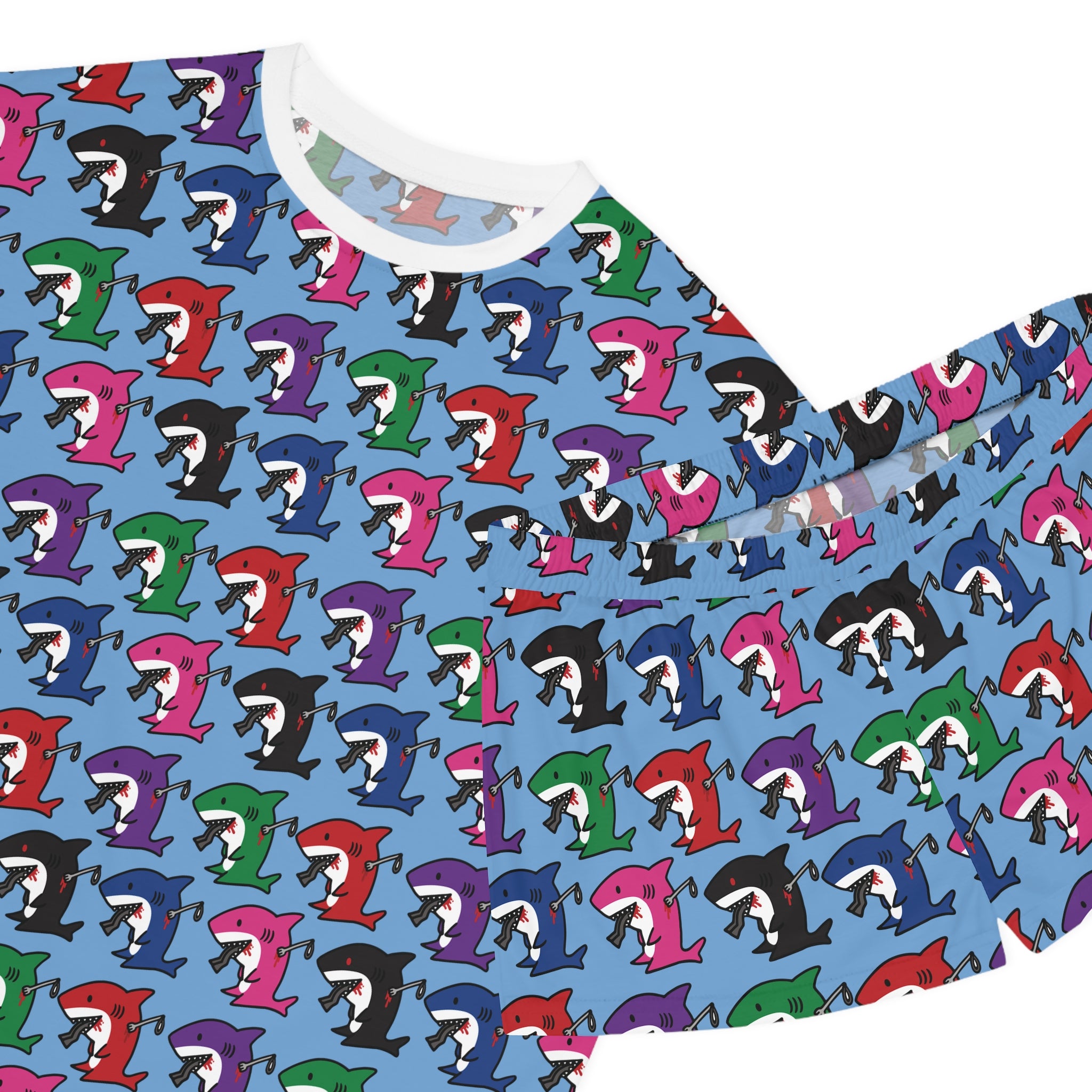 Slit Gill pattern Pajama Set